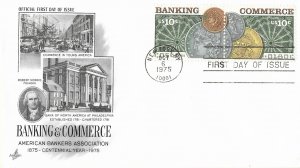 1975 FDC, #1577a, 10c Banking & Commerce, Art Craft