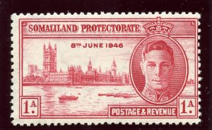 Somaliland 1946 KGVI Victory 1a carmine (p13½) superb MNH. SG 117a. Sc 108a. 