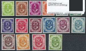 Germany 1951 Posthorn set sg1045-60 unmounted mint cat £2500