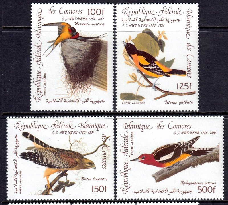 Comoro Islands 1985 Audubon Birds Complete Mint MNH Set SC C139-C142