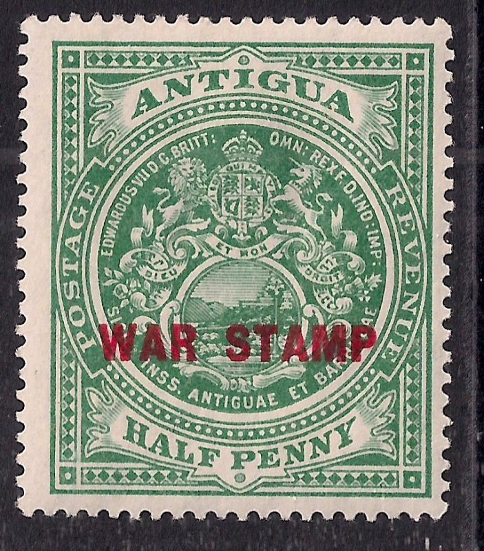 Antigua 1916 - 17 KGV 1/2d Green Ovpt War Stamp MM SG 53 ( 232 )