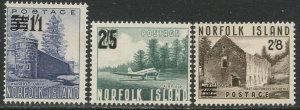 NORFOLK ISLAND Sc#26-28 1960 Surcharged Values Complete OG Mint NH