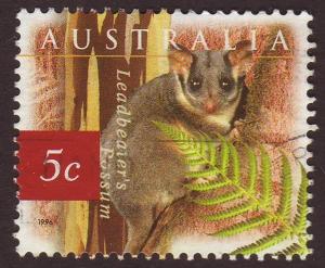 Australia 1996 Sc#1524, SG#1622 5c Leadbeaters Possum, Wildlife USED. 