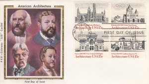 USA 1980 FDC Sc 1841a 15c American Architecture R & R Colorano Silk Cachet