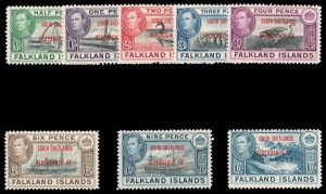 Falkland Islands Dep 1944 KGVI set complete superb MNH. SG D1-D8. Sc 5L1-8.