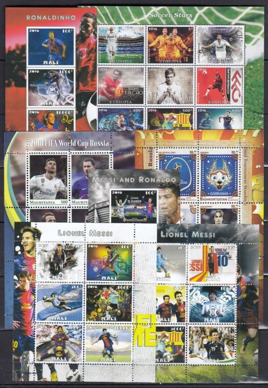  18diff pcs Sport Fußball spieler Weltmeisterschaft -  private Ausgabe/not MNH