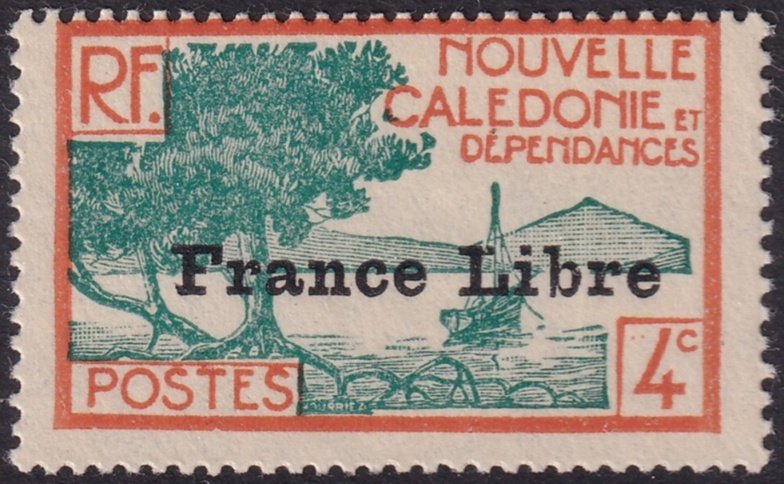 New Caledonia 1941 Sc 220 MH* disturbed gum