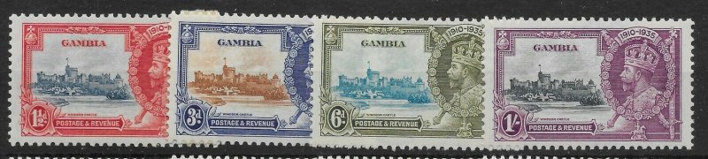 GAMBIA SG143/6 1935 SILVER JUBILEE SET MNH