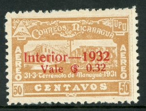 Nicaragua 1932 Earthquake Provisional 50¢ Airmail  Sc #C45 Mint B776 ⭐⭐⭐⭐⭐⭐