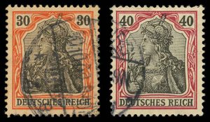 GERMANY Sc 71-72 F-VF/USED - 1902 30p & 40p - Germania; DEUTSCHES REICH