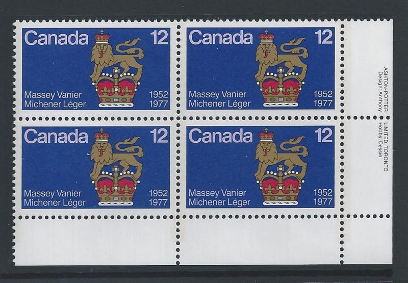 Canada #735 LR PL BL Canadian Governors General 12¢ MNH4