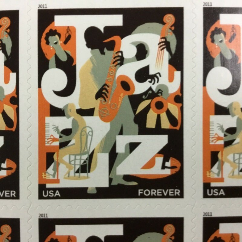 4503    Jazz, Musician   MNH  Forever sheet of 20    FV $11.00    Issued In 2011