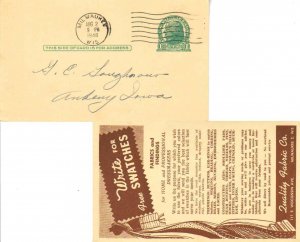 United States Wisconsin Milwaukee 1946 machine  Postal Card  Reverse brown Il...