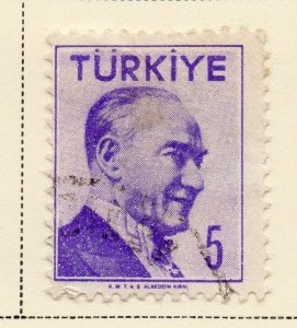 Turkey 1957 Early Issue Fine Used 5k. 093069