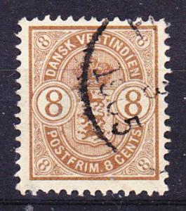 Danish West Indies 30 Used 1903 8c brn Surcharge