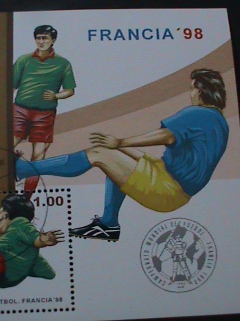 ​CUBA-1998-SC#3901 FRANCE'98 WORLD CUP SOCCER CHAMPIONSHIPS- CTO-NH: S/S VF