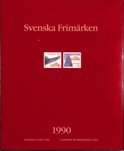 Sweden, complete folder with MNH stamps, year set 1990