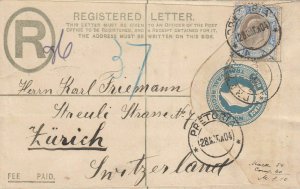 Transvall - Mar 28, 1904 Registered Cover to Switzerland