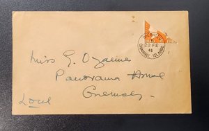 1941 England British Channel Islands Bisect Cover Guernsey CI Local Use
