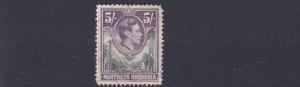 NORTHERN RHODESIA  1938 - 52   S G 43   5/-   GREY & VIOLET    USED  