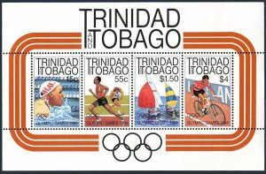 Trinidad & Tobago 412-415,415a,MNH. Mi 499-502,Bl.37. Olympics Los Angeles-1984.