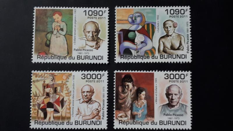 Burundi 2011. - Art - Pablo Picasso ** MNH complete set (perforated)