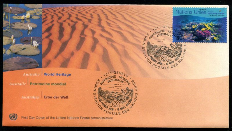 333-334 UN - Geneva World Heritage Australia FDC
