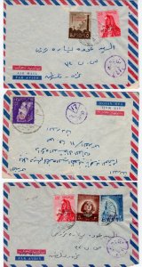 PALESTINE 1950 EGYPT GAZA ISSUES THREE CENSORED COVERS ONE TO JERUSALEM VIA CAIR