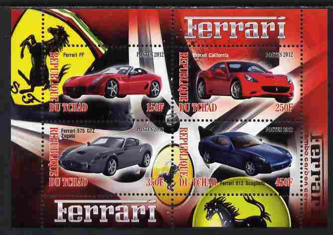 CHAD - 2012 - Ferrari - Perf 4v Sheet #1 - Mint Never Hinged