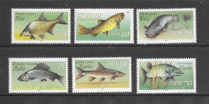 FISH - GERMANY (DDR) #2607-12 MNH