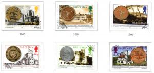 Isle of Man Sc 1387-92 2010 Manx Coins stamp set used