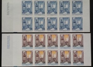 Sweden two MNH test stamp booklets Uppsala cathedral engraved by Czeslaw Slania
