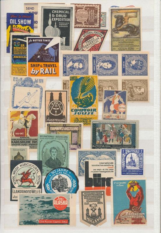 Germany Austria Usa Early Cinderella Poster Stamp Labels Unused (Appx 350)AC1079