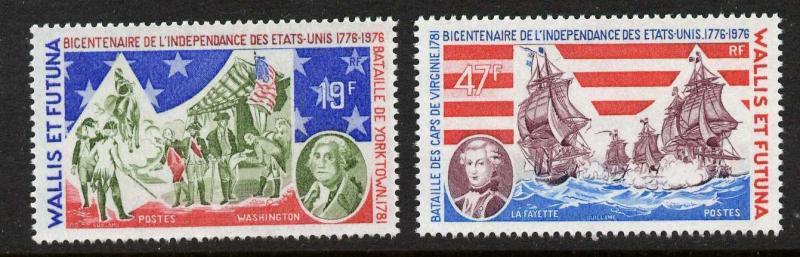 Wallis & Futuna 187-8 MNH - Ships, Flags, Uniforms, American History