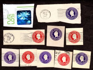 USA, Cut Squares, Lot of 10 used cut squares.  Lot 230811 -29