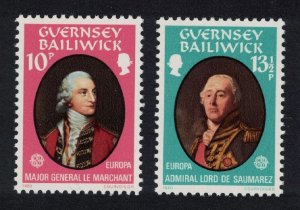 Guernsey Europa CEPT Personalities 2v 1980 MNH SC#207-208 SG#212-213