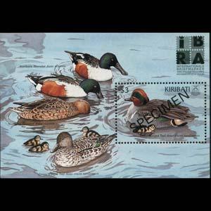 KIRIBATI 1999 - Scott# 741 S/S Ducks Specimen NH folded