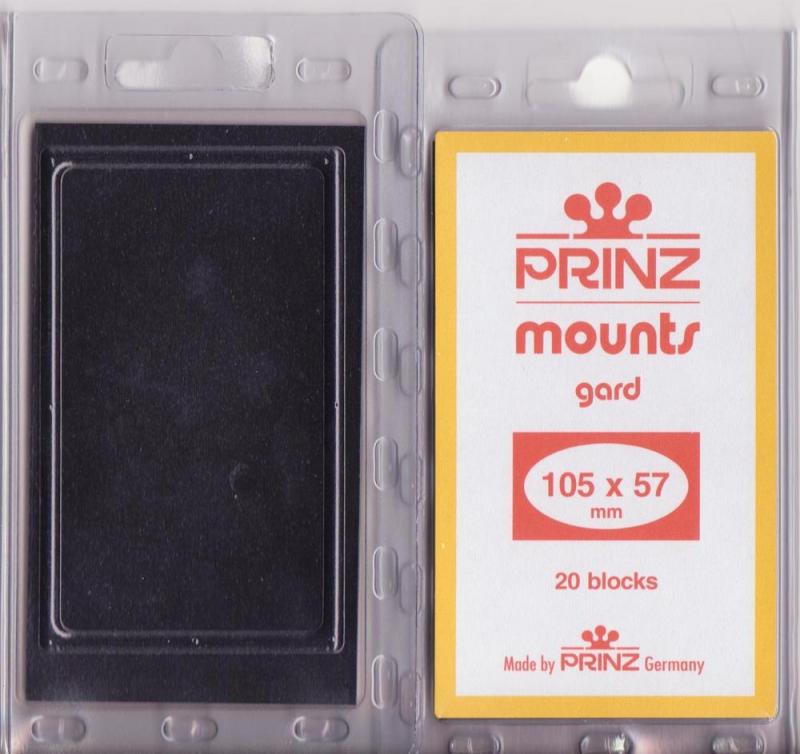 Prinz Black Stamp Mounts gard 105/57 20 Blocks