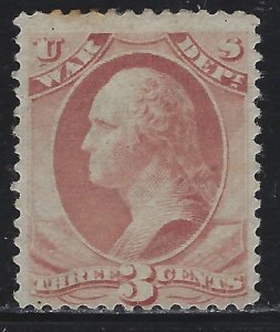 Scott # 085  Lot E179  3c Washington War Dept  MH OG