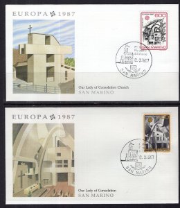 San Marino 1120-1121 Europa Fleetwood Set of Two U/A FDCs