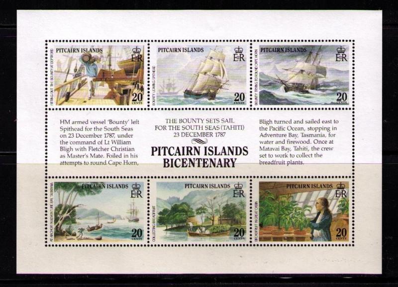 PITCAIRN ISLAND Sc# 320-322 MNH FVF Set 3 x SS Bicentennial