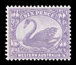 Western Australia #99 Cat$55, 1906 6p bright violet, hinged