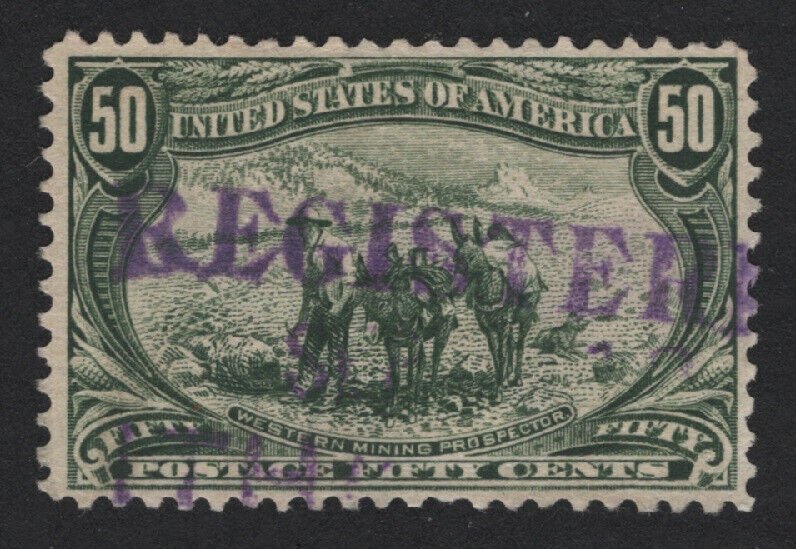 United States USED Scott Number 291  VF-XF TRANS-MISS REGISTRY CANCEL  - BARNEYS