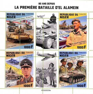 A9203 - NIGER - MISPERF ERROR Stamp Sheet - 2022 - The First Battle of Alamein-