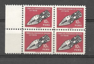 PERU 1967 POSTAL TAX STAMP JOURNALIST FOUNDATION PRESS JOURNALISM BLOCK RA49