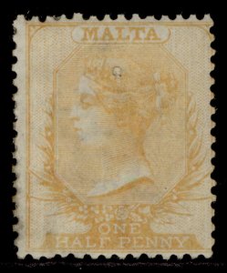 MALTA QV SG13, ½d yellow, M MINT. Cat £150.