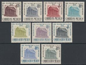 Mexico Sc 801/C152 MNH. 1945 Peace Theatre Reconstruction, cplt set, VF