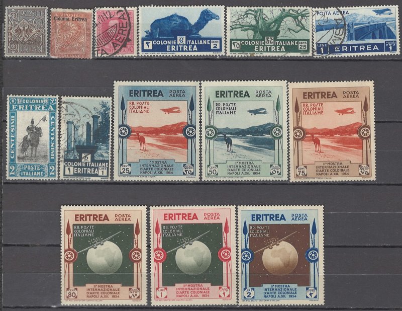 COLLECTION LOT OF #1094 ERITREA 14 STAMPS 1903+ CV+$44 (C1-C6 UNUSED NO GUM)