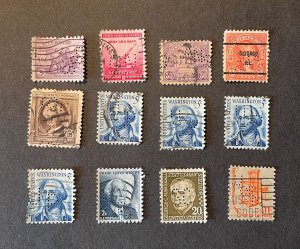 *Small collection of used US Stamp perfins