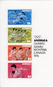 Barbuda 1976 Sc#259a MONTREAL OLYMPIC -CYCLING-BOXING S/S MNH